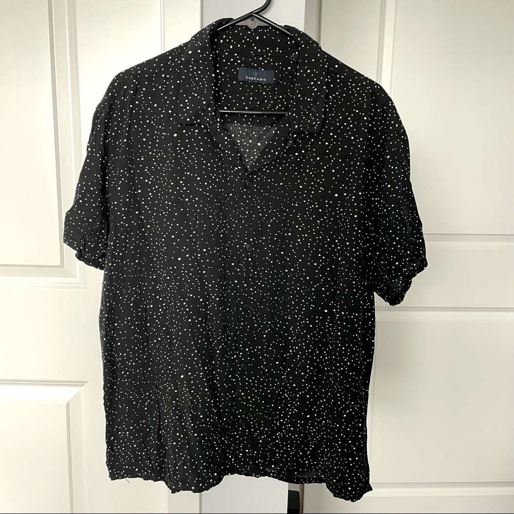 Toscano Black Shirt White Speckles